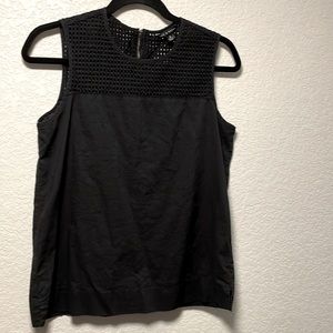 Zac & Rachel black mesh zipper tank sleeveless blouse Sz M ☀️💋